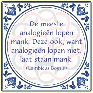 Tegeltje Analogie mank