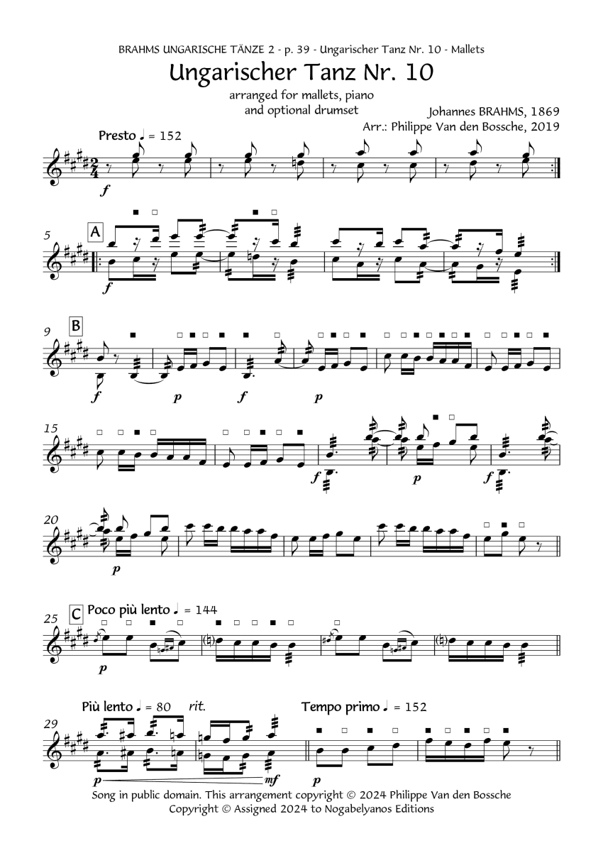CLC 02 P39 Ungarischer Tanz Nr 10 Mallets P01